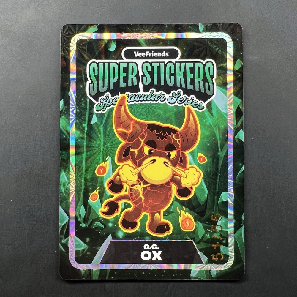 VeeFriends O.G. Ox Super Stickers Spectacular Holo /55 #51 Rare Foil